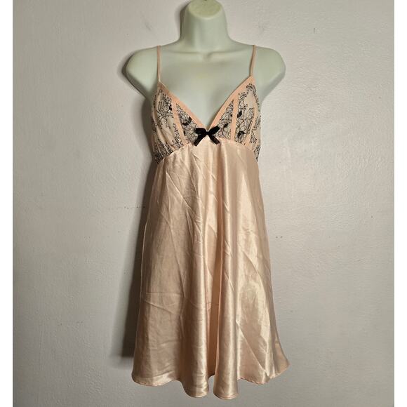 Oscar De La Renta Pink Label Delicate Touch Babydoll Slip Dress Size L Coquette - Picture 1 of 15